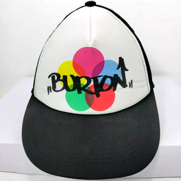 Vintage Retro Burton Foam Front Mesh Snap Back Snowboarding Cap Hat - Picture 1 of 5